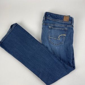 American Eagle Jeans Womens 12 Regular Slim Boot Stretch Blue Denim